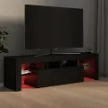 Meuble TV avec lumières LED Noir 140x36,5x40 cm