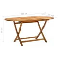 Table de jardin pliable 160x85x75 cm Bois d'acacia massif