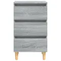 Table de chevet avec pieds en bois Sonoma gris 40x35x69 cm