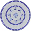 Table de bistro Bleu et blanc 60 cm Mosaïque