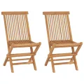 Chaises pliables de jardin 2 pcs Bois de teck solide