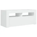 Meuble TV avec lumières LED blanc 90x35x40 cm