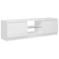 Meuble TV avec lumières LED Blanc 120x30x35,5 cm