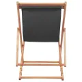 Chaise pliable de plage Tissu et cadre en bois Gris