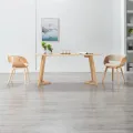 Chaise à manger Crème Bois courbé et similicuir