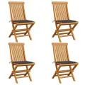 Chaises de jardin avec coussins anthracite 4 pcs Bois de teck