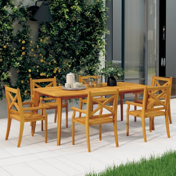 Chaises à dîner d'extérieur 6 pcs Bois d'acacia massif