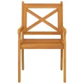 Chaises à dîner d'extérieur 3 pcs Bois d'acacia massif