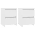 Tables de chevet 2 pcs Blanc 30x30x40 cm Bois d'ingénierie