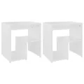 Tables de chevet 2 pcs Blanc 40x30x40 cm Aggloméré