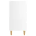 Table de chevet avec pieds en bois Blanc brillant 40x35x69 cm