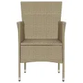 Chaises de salle à manger de jardin 4 pcs Résine tressée Beige