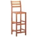 Chaises de bar lot de 2 bois d'acacia solide