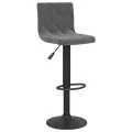 Tabourets de bar 2 pcs Gris foncé Velours