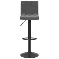 Tabourets de bar 2 pcs Gris foncé Velours
