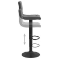 Tabourets de bar 2 pcs Gris foncé Velours