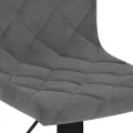 Tabourets de bar 2 pcs Gris foncé Velours