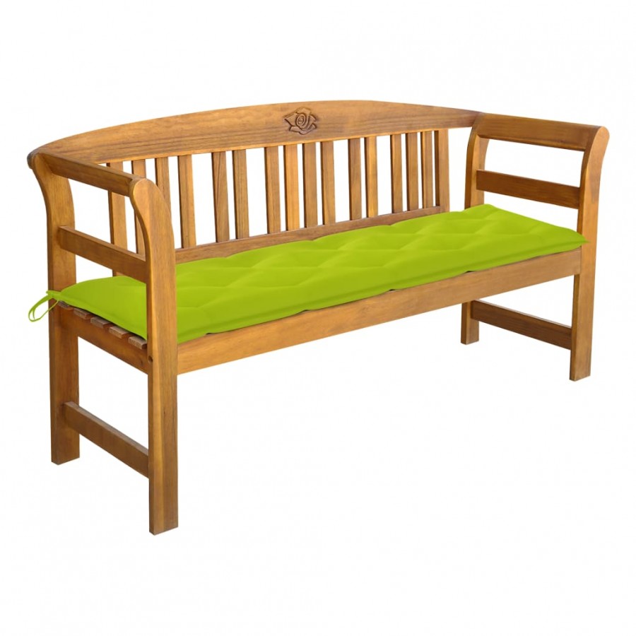 Banc de jardin avec coussin 157 cm Bois d'acacia massif