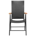 Chaises de jardin 4 pcs Résine tressée Noir