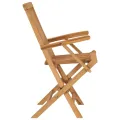 Chaises de jardin avec coussins vert 4 pcs Bois de teck massif