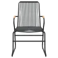 Ensemble à manger de jardin 5 pcs Noir Rotin PVC