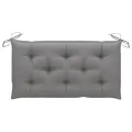 Banc de jardin avec coussin gris 112 cm Bois de teck massif