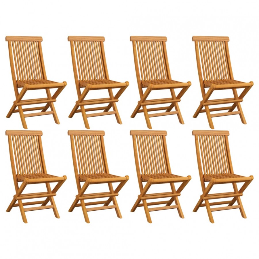 Chaises de jardin pliables 8 pcs Bois de teck massif