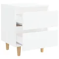 Tables de chevet avec pieds en pin 2 pcs Blanc 40x35x50 cm