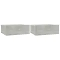 Tables de chevet flottantes 2 pcs Gris béton 40x30x15 cm