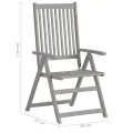 Chaises inclinables de jardin 2 pcs avec coussins Bois d'acacia