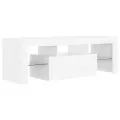 Meuble TV avec lumières LED Blanc 120x35x40 cm