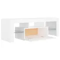 Meuble TV avec lumières LED Blanc 120x35x40 cm