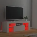 Meuble TV avec lumières LED Blanc 120x35x40 cm