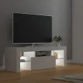 Meuble TV avec lumières LED Blanc 120x35x40 cm