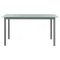Table de jardin Gris clair 150x90x74 cm Aluminium et verre