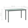 Table de jardin Gris clair 150x90x74 cm Aluminium et verre