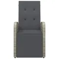 Chaises de jardin inclinables coussins 2pcs Gris Résine tressée