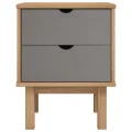 Table de chevet OTTA marron et gris 45x39x57 cm bois pin massif