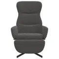 Chaise de relaxation avec repose-pied Gris foncé Velours