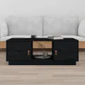 Table basse Noir 100x50x35 cm Bois massif de pin