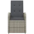 Chaise inclinable de jardin 2pc et coussins Résine tressée Gris