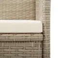 Chaises inclinables 2 pcs et coussins Résine tressée Beige