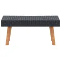 Table basse de jardin Résine tressée Noir