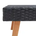 Table basse de jardin Résine tressée Noir