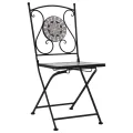 Chaises de bistrot mosaïque 2 pcs Gris