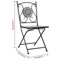 Chaises de bistrot mosaïque 2 pcs Gris