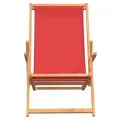 Chaise de plage pliable Bois de teck solide Rouge