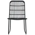 Chaises de jardin 2 pcs Résine tressée Noir