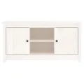 Meuble TV Blanc 103x36,5x52 cm Bois de pin massif