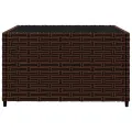 Salon de jardin 3 pcs avec coussins marron résine tressée